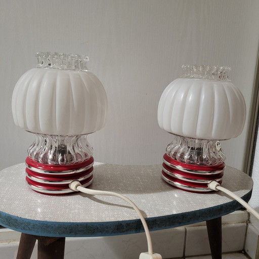 2x Mushroom lamps Graewe Leuchten, Germany, 1950,60