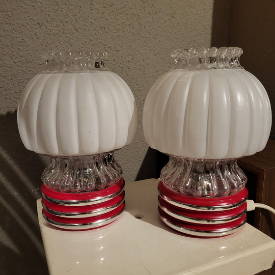 Image 1 of 2x Mushroom lamps Graewe Leuchten, Germany, 1950,60