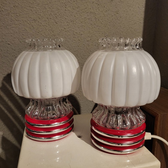 Image 1 of 2x Mushroom lamps Graewe Leuchten, Germany, 1950,60