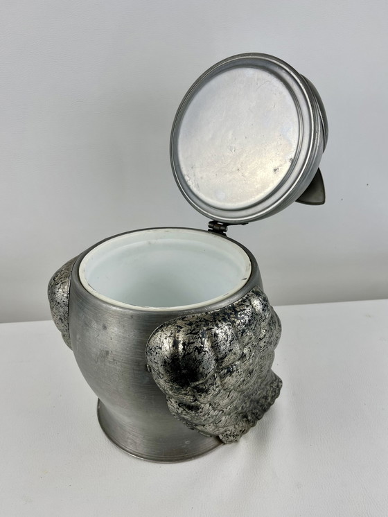 Image 1 of Owl Forming Ice or Champagne Bucket In Silver Plated Metal