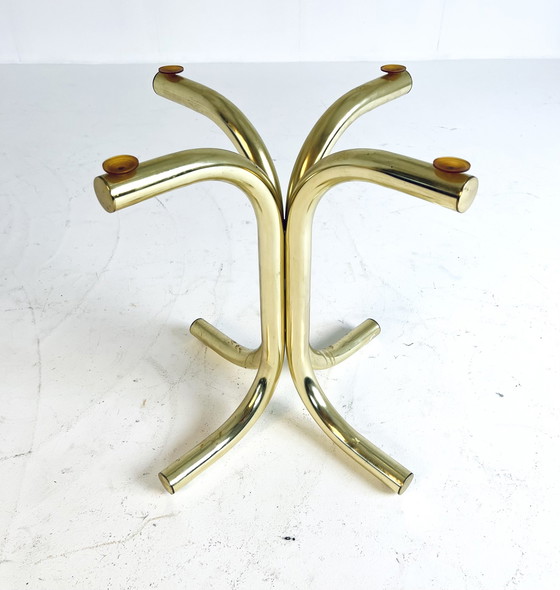 Image 1 of Brass & marble side table