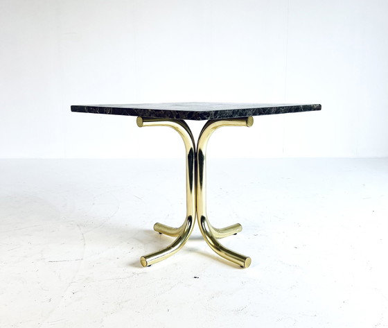 Image 1 of Brass & marble side table