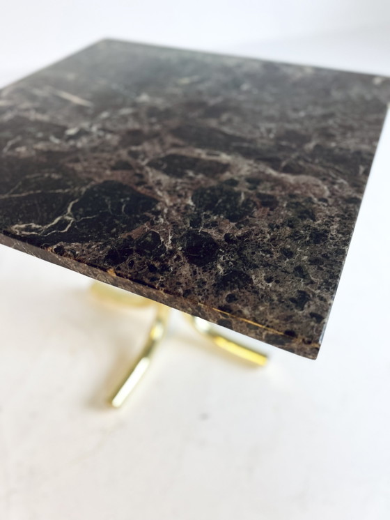 Image 1 of Brass & marble side table