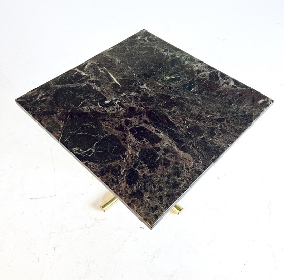 Image 1 of Brass & marble side table