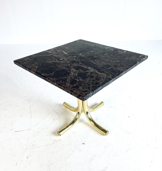 Image 1 of Brass & marble side table