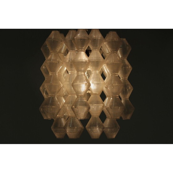 Image 1 of Pair vintage of  Napako pendants chandeliers, 1970