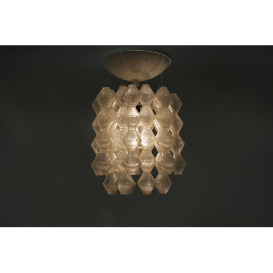 Image 1 of Pair vintage of  Napako pendants chandeliers, 1970