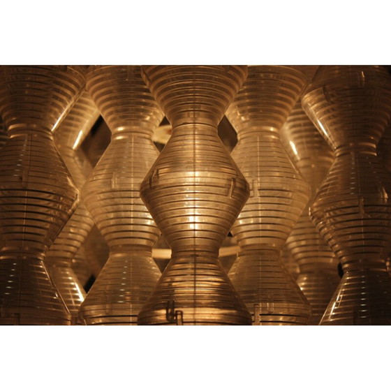 Image 1 of Pair vintage of  Napako pendants chandeliers, 1970