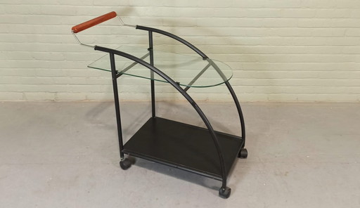 Postmodern Trolley Bar Cart 