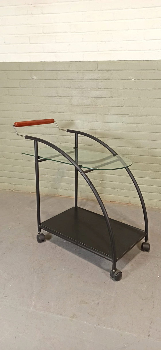 Image 1 of Postmodern Trolley Bar Cart 