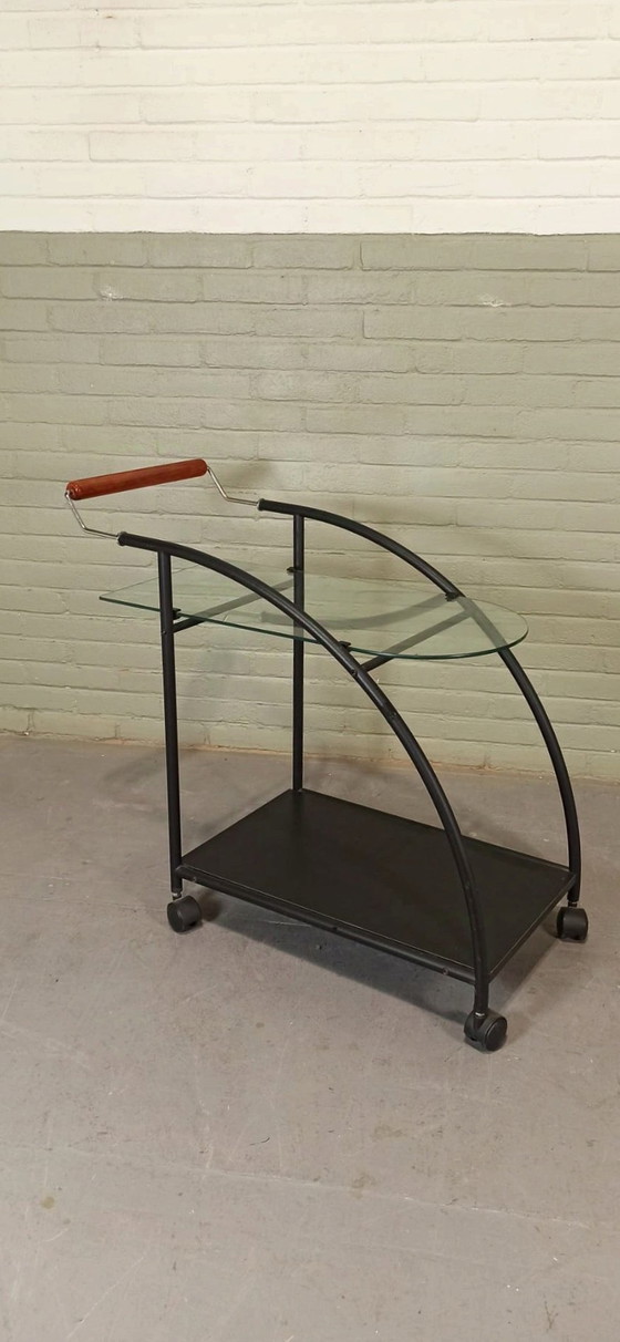 Image 1 of Postmodern Trolley Bar Cart 