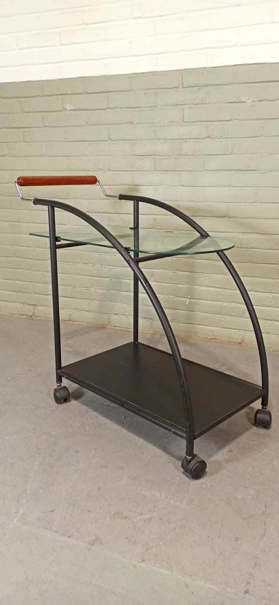 Image 1 of Postmodern Trolley Bar Cart 