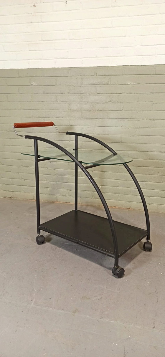 Image 1 of Postmodern Trolley Bar Cart 