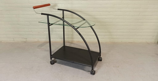 Postmodern Trolley Bar Cart 