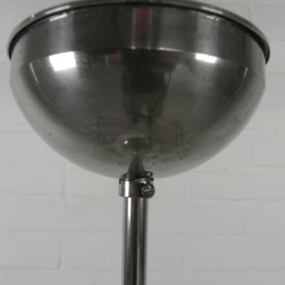 Image 1 of Old School Lamp With Large Glass Globe In Opal Glass, 1930s