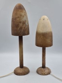 Paire de lampes champignons vintage en albâtre