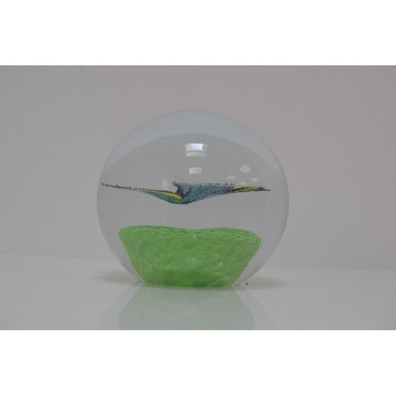 Image 1 of Vintage Art Glass paperweight by Novy Bor, Czechoslovakia 1950s