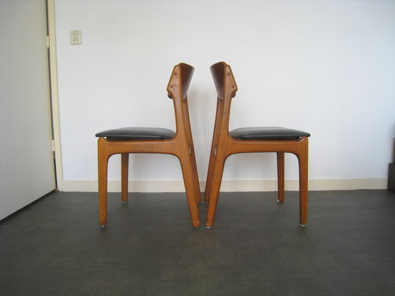 Image 1 of 2 x chaises O.D. Møbler Erik Buch en teck modèle 49