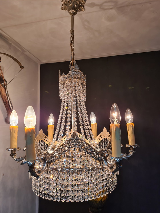 Image 1 of Chandelier set with cut crystals