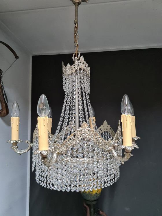 Image 1 of Chandelier set with cut crystals