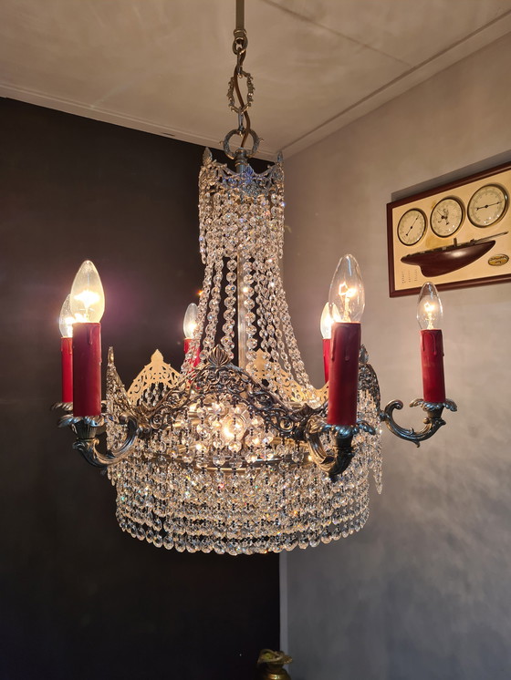 Image 1 of Chandelier set with cut crystals