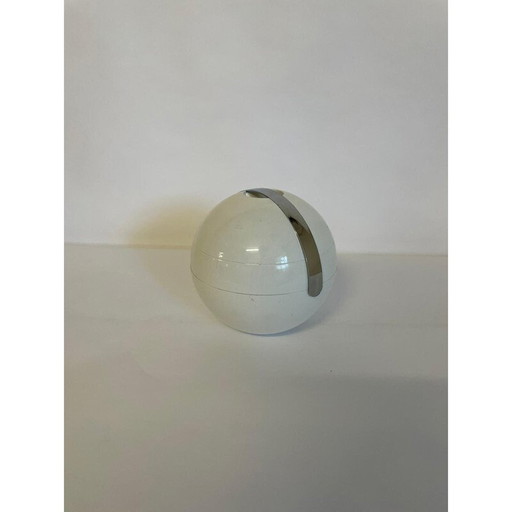 Vintage white ball shaped ice box by Paolo Tilche for Guzzini, Italy 1980s