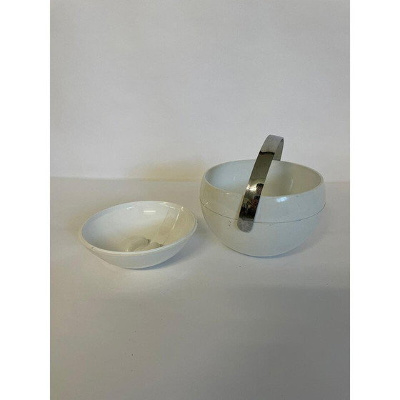 Image 1 of Vintage white ball shaped ice box by Paolo Tilche for Guzzini, Italy 1980s