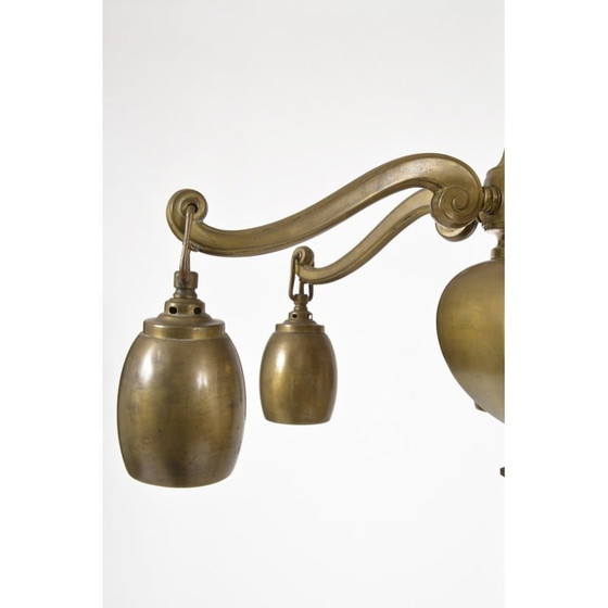 Image 1 of Vintage pendant lamp in solid brass, 1920s