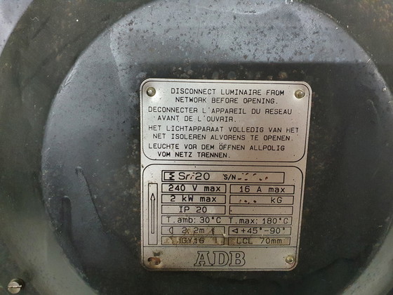 Image 1 of Lampada da studio cinematografico o da teatro vintage industriale con supporto in metallo di ADB