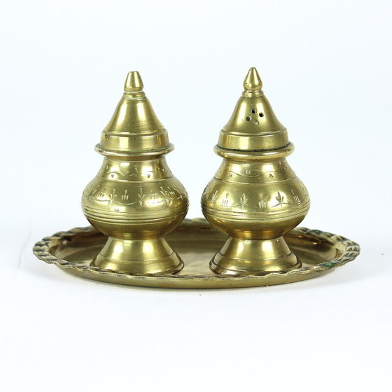 Image 1 of Saliera e pepiera vintage in ottone, anni '70