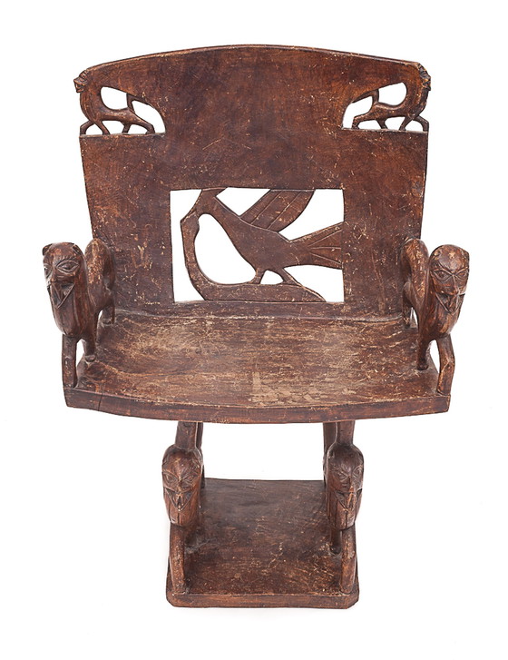 Image 1 of Set of 4 carved armchairs, 1950