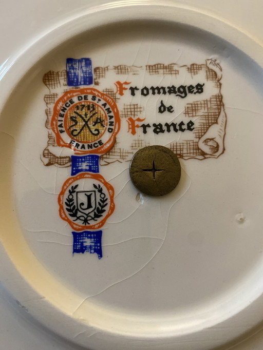 Fromages de France Faïence de St Amand Plateau de service