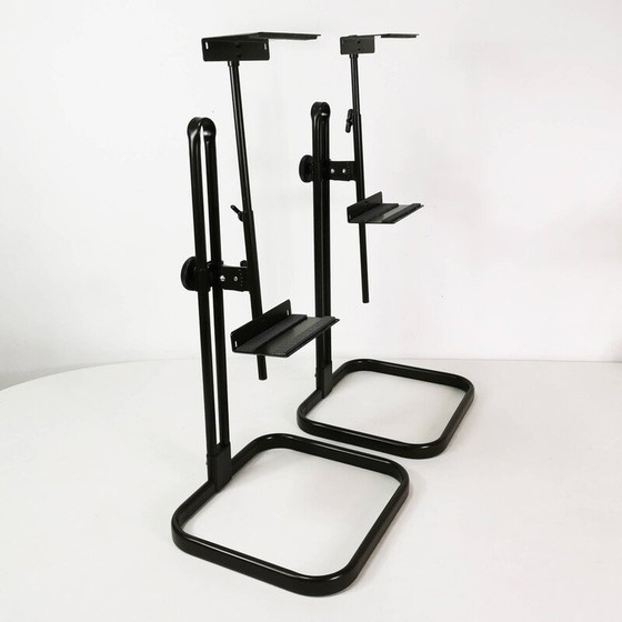 Image 1 of Vintage Maja speaker stands in metal and plastic, Germany 1970