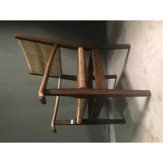 Image 1 of Vintage armchair in oak and rush, Netherlands 1930