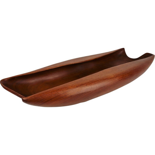 Vintage Scandinavian cup in carved teak, 1960