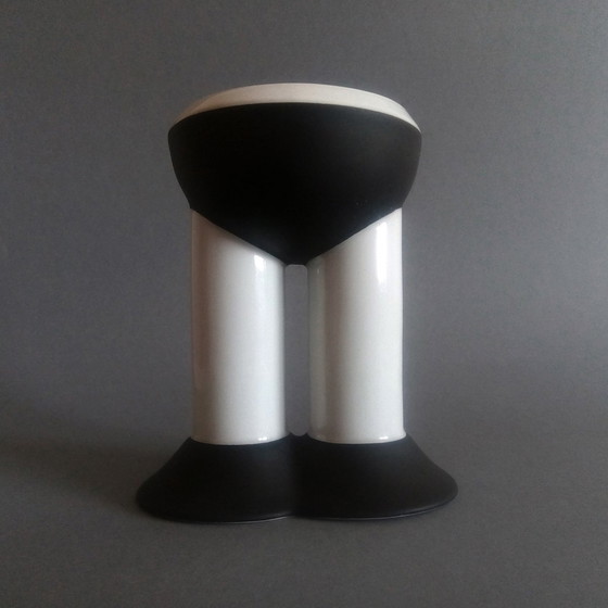 Image 1 of Jiri Lastovicka Postmodern Black&White Double Candle Holder 1988 Thun Studio