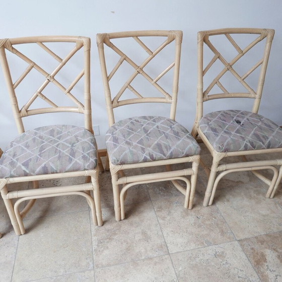 Image 1 of Set di 6 sedie Chippendale vintage in finto bambù, Olanda, anni '70