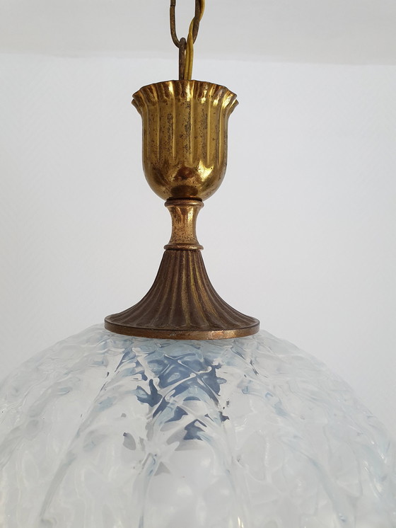 Image 1 of Glass Empoli Pendant Lamp From The 1950s