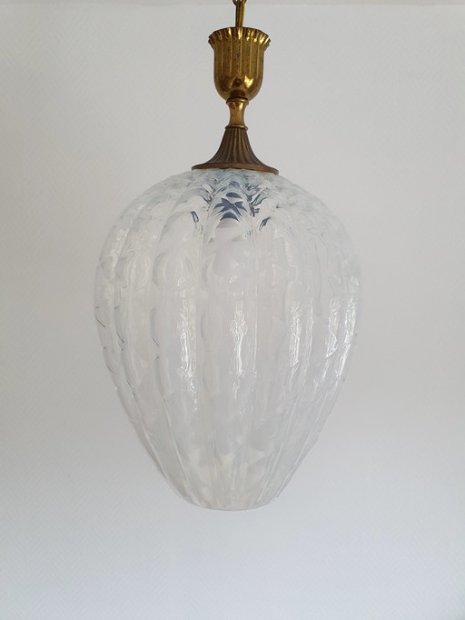 Glass Empoli Pendant Lamp From The 1950s