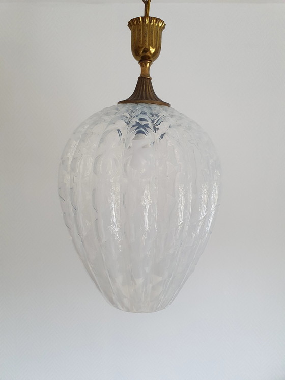 Image 1 of Glass Empoli Pendant Lamp From The 1950s