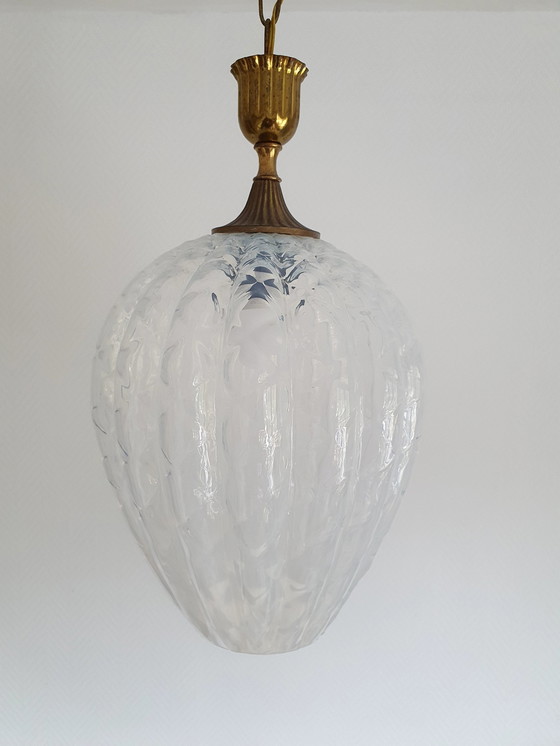 Image 1 of Glass Empoli Pendant Lamp From The 1950s