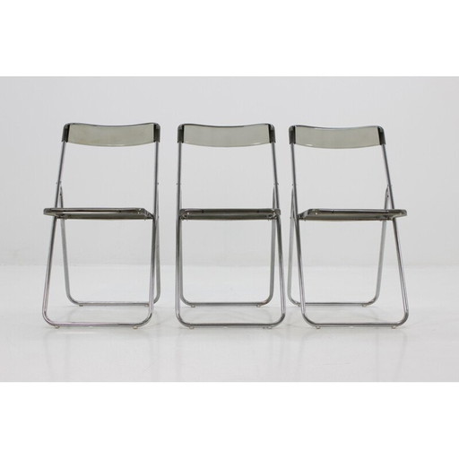 Set of 3 vintage folding chairs, Sweden 1970