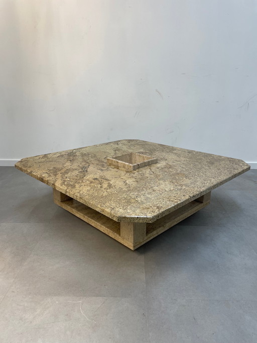 Marble coffee table with centerpiece