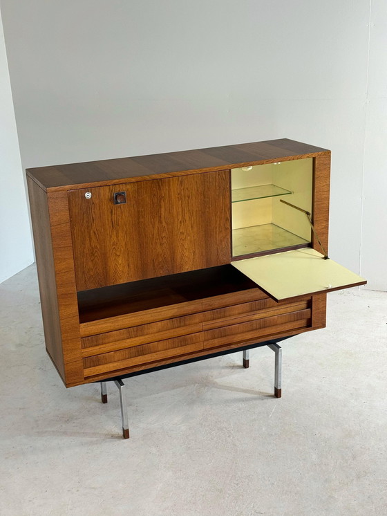 Image 1 of Mid-Century Palissander Bar Cabinet