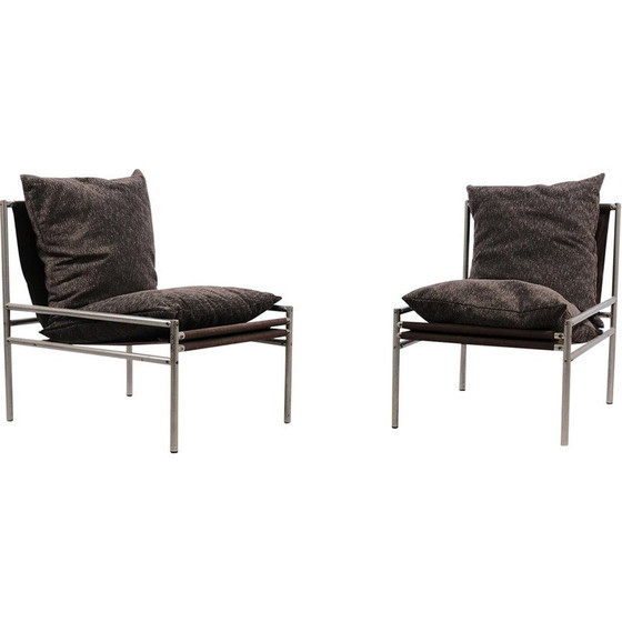 Image 1 of Coppia di poltrone industriali vintage in acciaio, Germania 1949