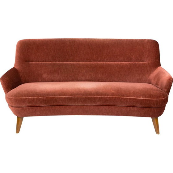 Image 1 of Vintage velvet sofa, Switzerland 1950
