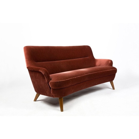 Image 1 of Vintage velvet sofa, Switzerland 1950