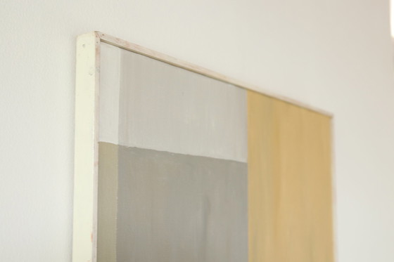 Image 1 of Abstract artwork in yellow, beige, white and gray from the 1960s