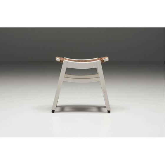 Image 1 of Set of 4 vintage rush stools by W. Kuyper, 1950s