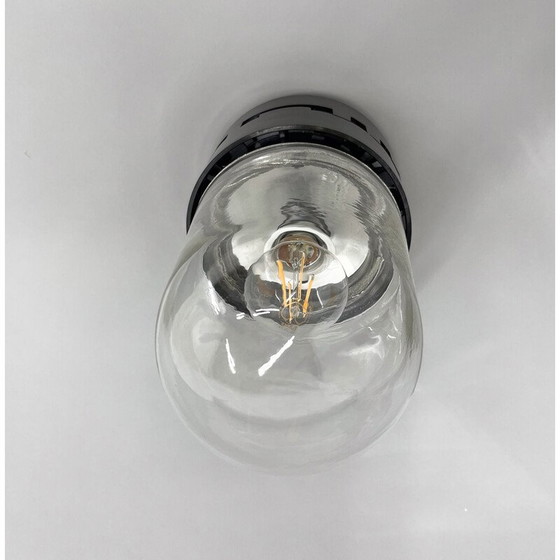 Image 1 of Vintage industrial ceiling lamp in bakelite and glass, Czechoslovakia 1950